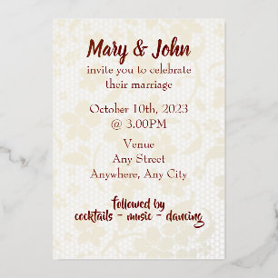 Foil Wedding Invitation - fully editable