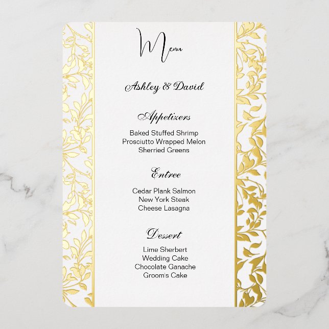 Foil Wedding Menu Card (Front)