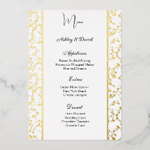 Foil Wedding Menu Card