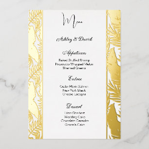 Foil Wedding Menu Card