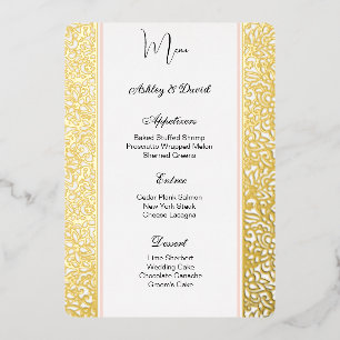 Foil Wedding Menu Card