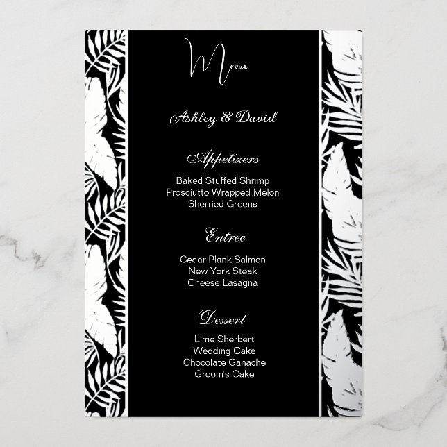 Foil Wedding Menu Card (Front)