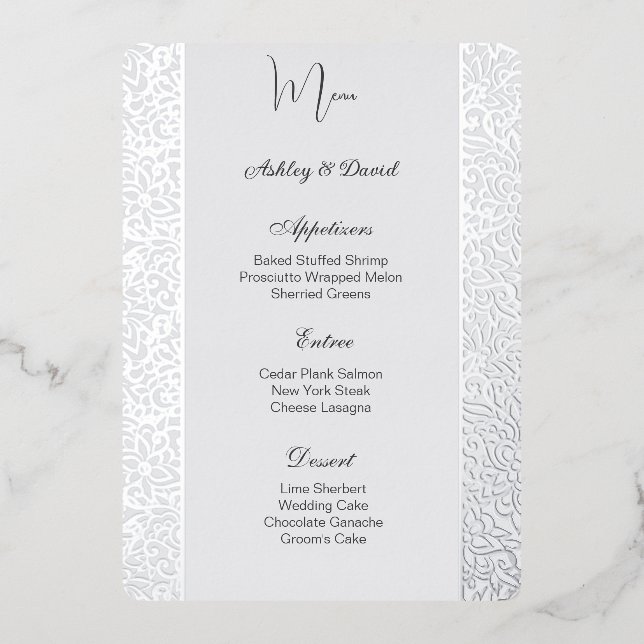Foil Wedding Menu Card (Front)