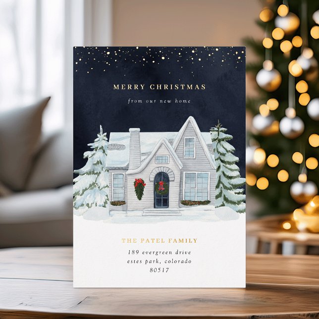 Foil Winter Night Holiday Moving Announcement (Creator Uploaded)