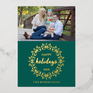 Foil Wreath Holiday Card