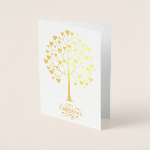 Foiled Heart Tree, Will You Be My Valentine's? Foil Card