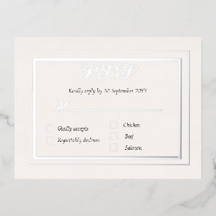 Foiled RSVP enclosure card with menu option