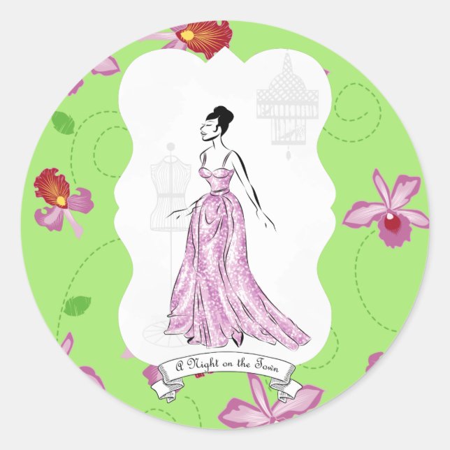 Fois à Paris Fashion Illustration Sticker (Front)
