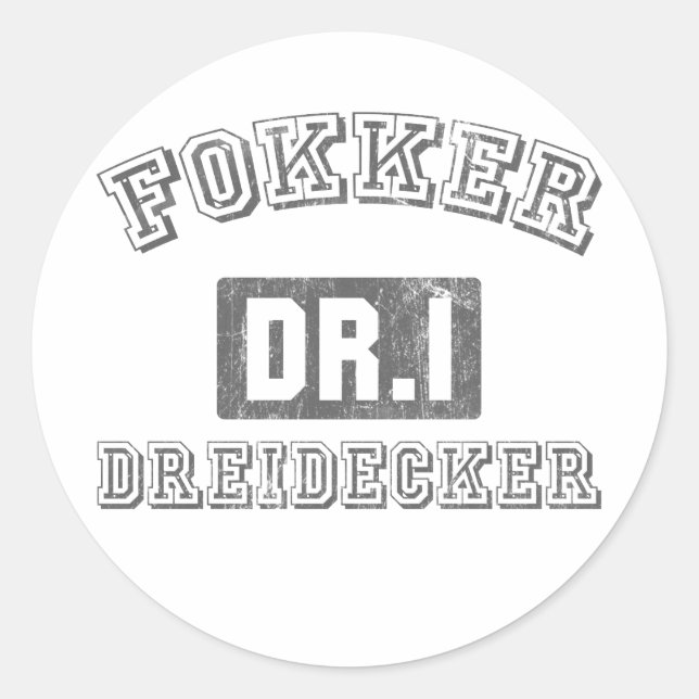 Fokker DR.1 Dreidecker Classic Round Sticker (Front)
