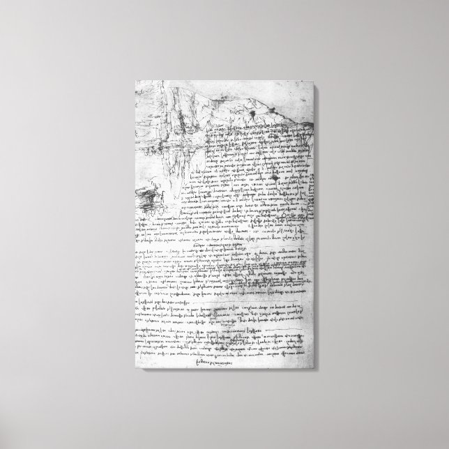 Fol.145v-b, page from Da Vinci's notebook Canvas Print (Front)