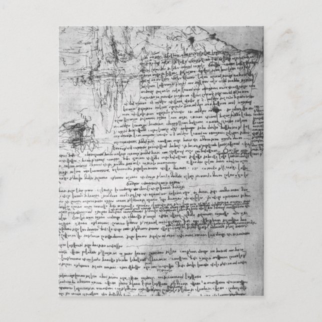 Fol.145v-b, page from Da Vinci's notebook Postcard (Front)