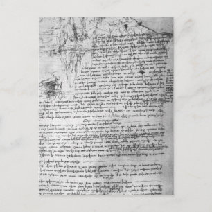 Fol.145v-b, page from Da Vinci's notebook Postcard