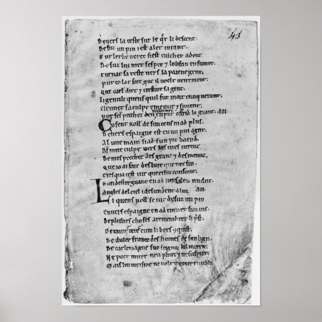 Fol.43 'The Song of Roland' Poster (Front)