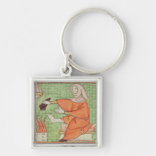 Fol.58r February: Warming by the Fire Key Ring