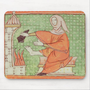 Fol.58r February: Warming by the Fire Mouse Pad