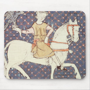 Fol.58v May: Falconry Mouse Pad