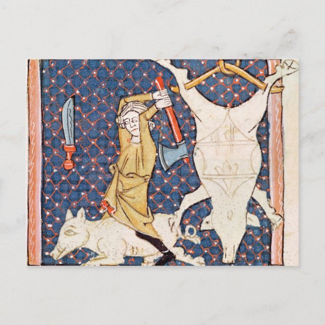 Fol.59v December: Killing Pigs Postcard (Front)