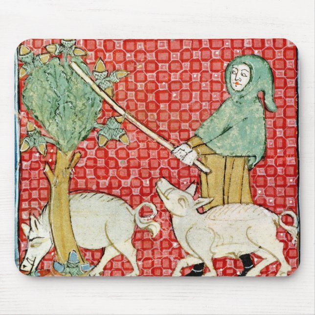 Fol.59v November: Gathering Acorns Mouse Pad (Front)