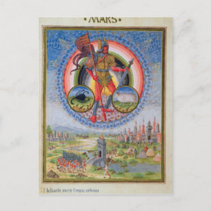 Fol.7v The Planet Mars, from 'De Sphaera', 1470 Postcard