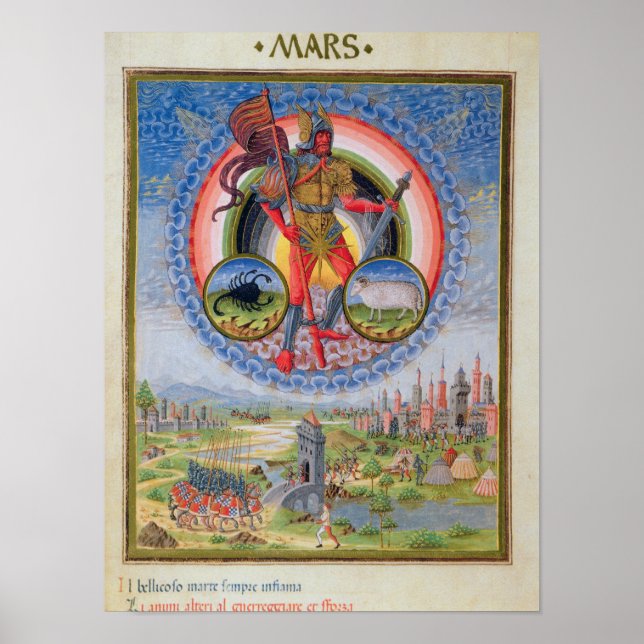 Fol.7v The Planet Mars, from 'De Sphaera', 1470 Poster (Front)