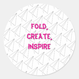 Fold, Create, Inspire Classic Round Sticker