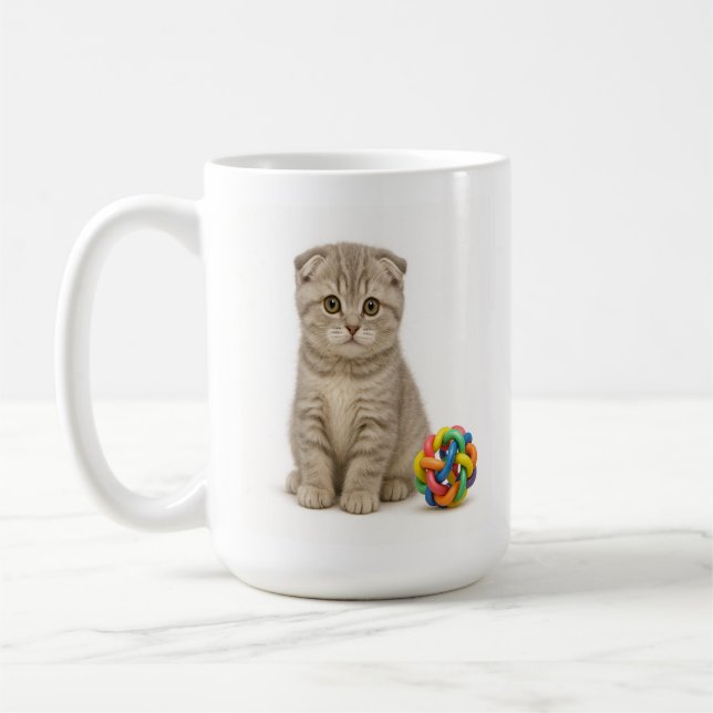 Fold Me Closer – Scottish Fold Kitten Coffee Mug (Left)