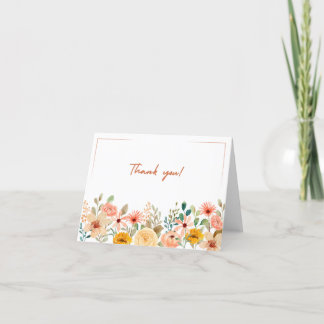 Foldable Floral Thank You Card