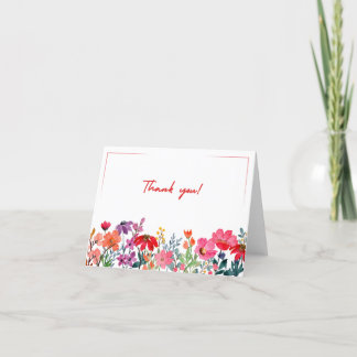 Foldable Floral Thank You Card