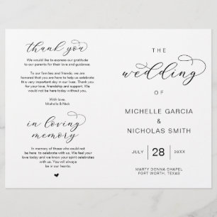 Foldable Wedding Programs, in Elegant Luxury theme