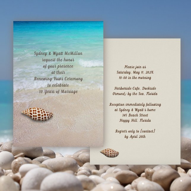 Folded Beach Ceremony Invitation Card (Creator Uploaded)