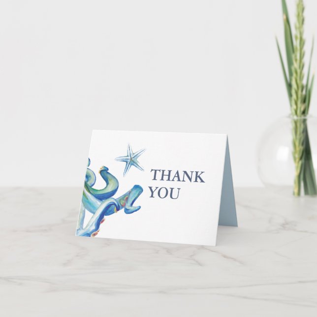 Folded Beach Wedding Thank You Cards (Front)