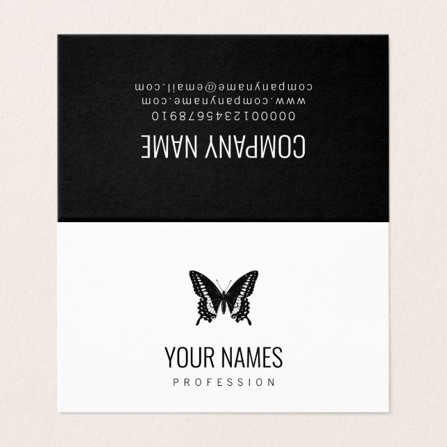 FOLDED BUSINESS CARD : BUTTERFLY (Outside Unfolded)