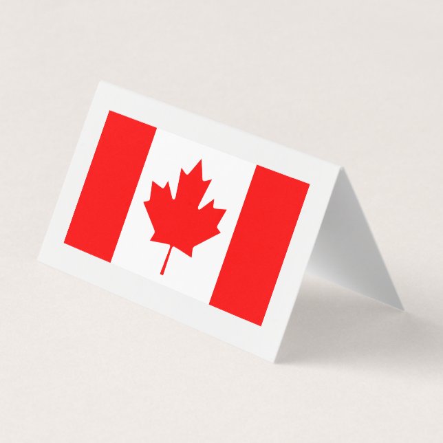 Folded business card template with Canadian flag (Back)