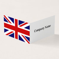Folded business card template with English UK flag