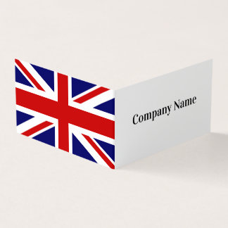 Folded business card template with English UK flag