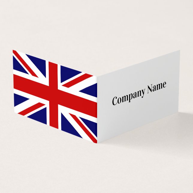 Folded business card template with English UK flag (Outside)
