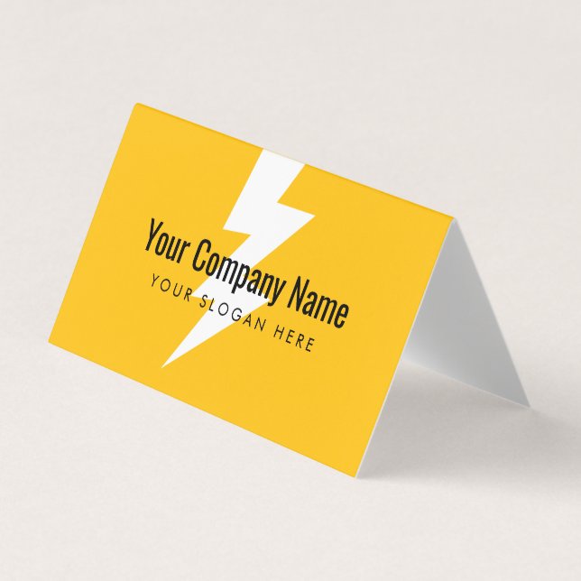 Folded Business Card with lightning bolt logo (Front)