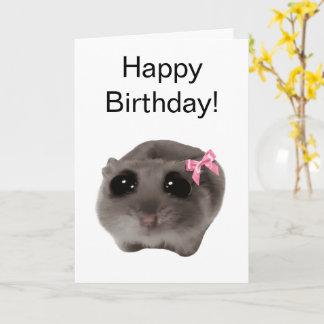 Folded Card Coquette Sad Hamster Meme