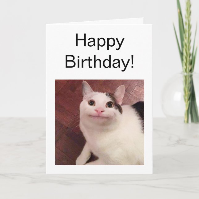 Folded Card Polite Cat Meme (Front)