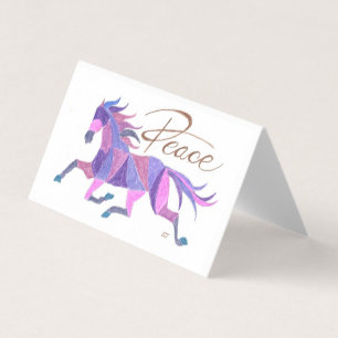 Folded Card Purple Peace Horse by Sherry Jarvis