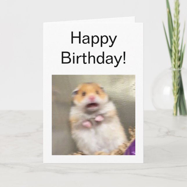 Folded Card Scared Hamster Meme (Front)