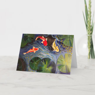 Folded Card with Koi Fish