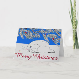 Folded Christmas Card 'Snow Bunny'