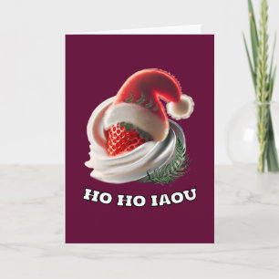 Folded Christmas Card Strawberry Cream NZ Fern