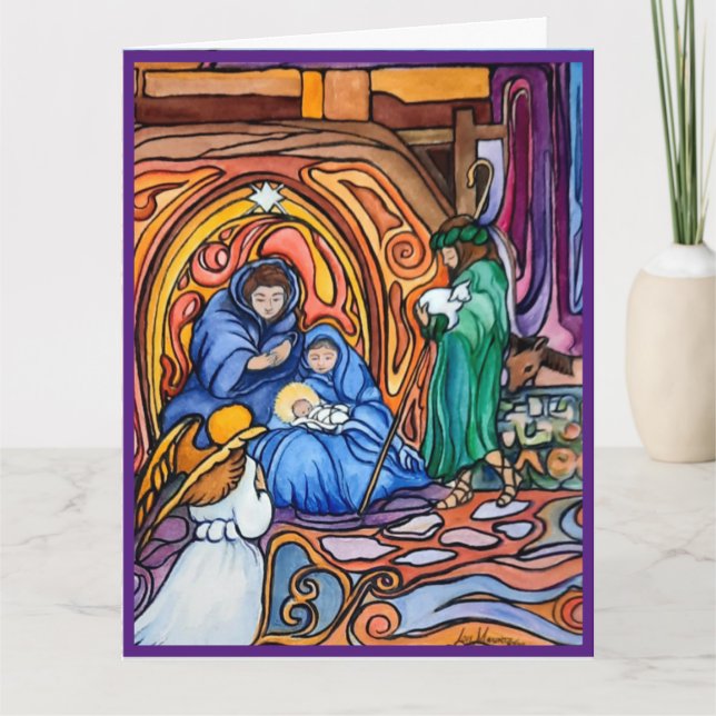 Folded Christmas Nativity Greeting Card (Front)