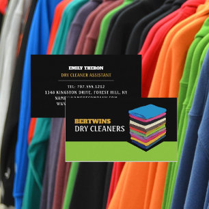 Folded Clothes, Dry Cleaners, Cleaning Service Business Card