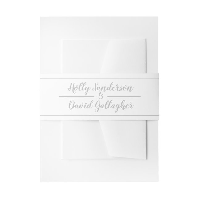 Folded Double-Sided Wedding Day Invitation Belly Band (Front Example)