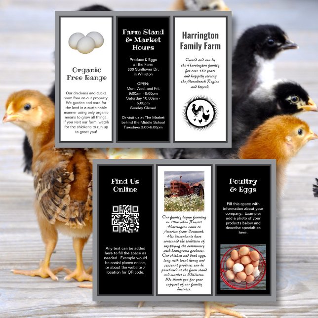 Folded Farm Business Black and White Brochure (Creator Uploaded)