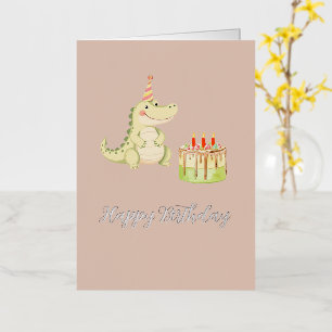 Folded Foil Animal-Themed Birthday Card