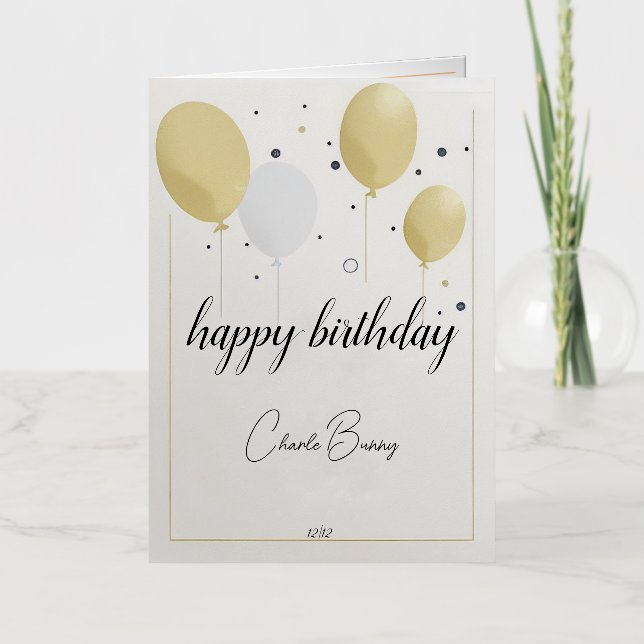 Folded Foil Birthday Card (Front)